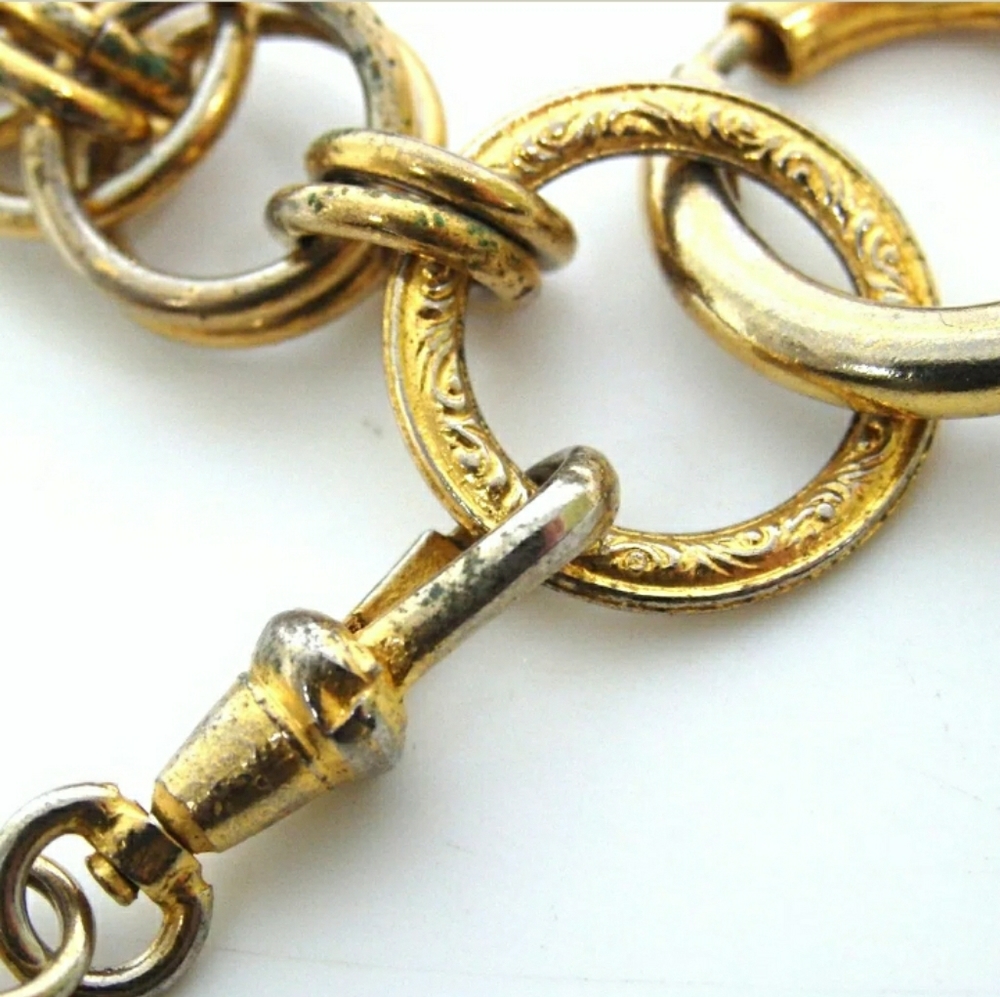 AUTH CHANEL LOGO ICON  VINTAGE BLE RUBBED T METAL - Picture 4 of 8